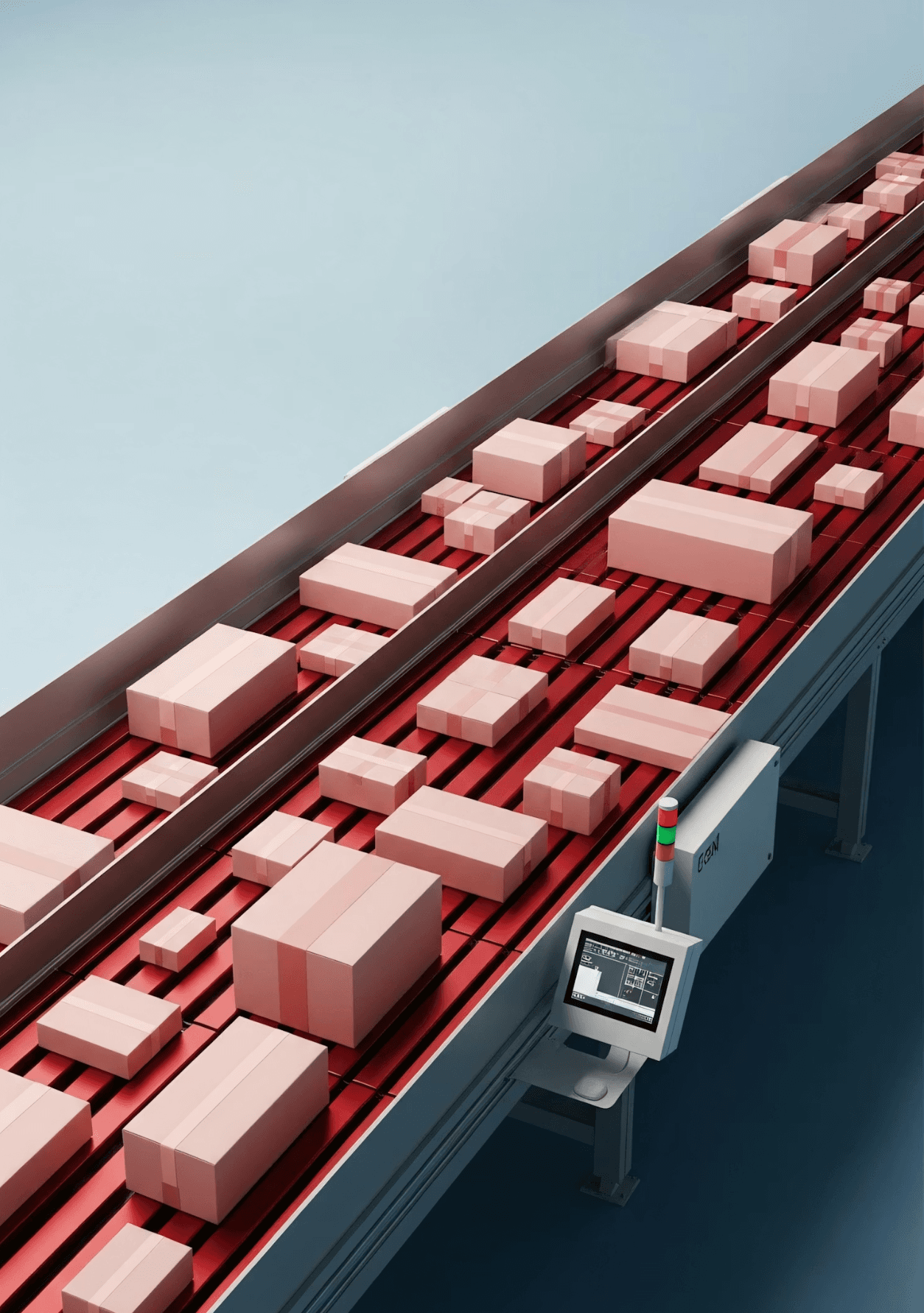 Automation-inspired stacked package visual