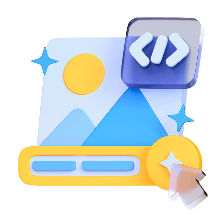 3D illustration representing web development services